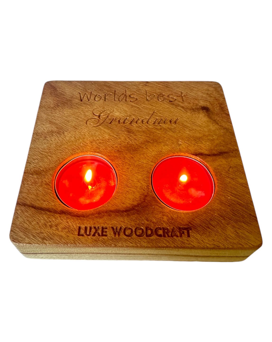 personalised wooden tealight holder