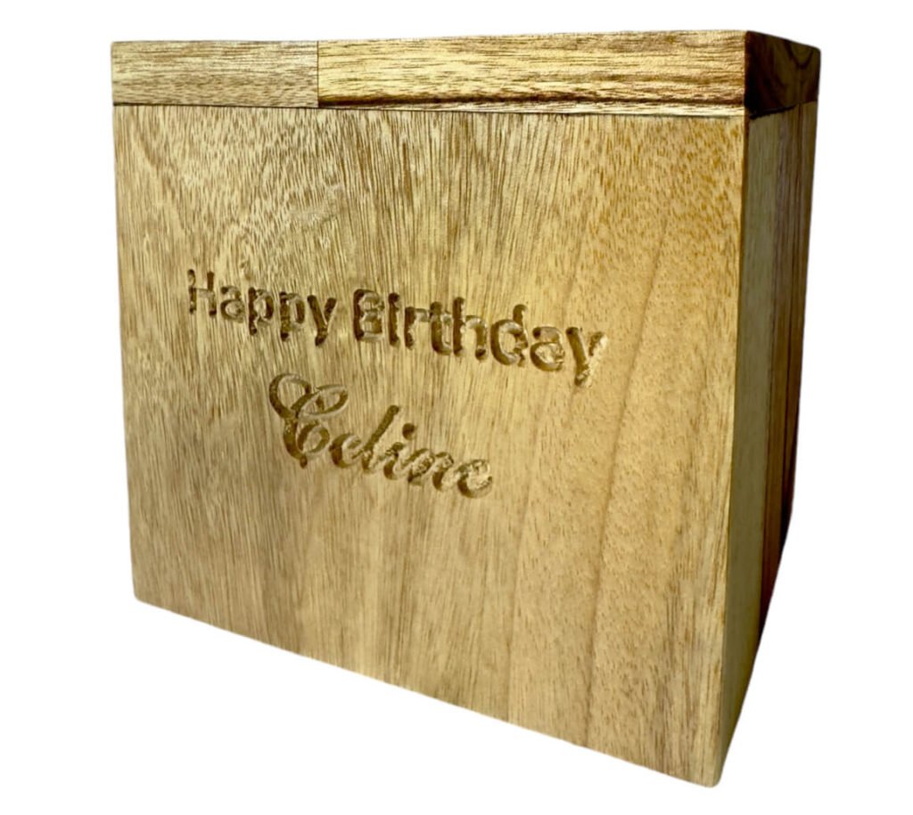 wooden personalised tissue box cover